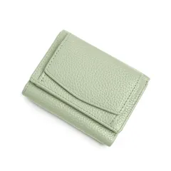 【在庫処分】メンズ レディース コンパクト 約70g 軽量 三つ折り財布 小さい財布 RFID スキミング防止 お札入れ ミニ財布 小銭入れ カード収納6枚 手のひらサイズ [SUMIME] ギフト （ミントグリーン ）