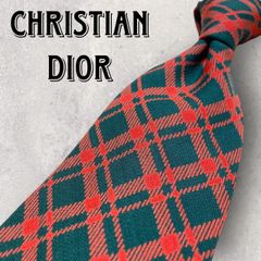 Christian Dior ディオール チェック柄 クリスマス ネクタイ グリーン