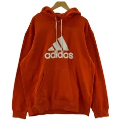 adidas アディダス 裏起毛 プルオーバーパーカー size4XO/オレンジ系