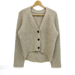 ナノユニバース カーディガン 長袖 ウール混 ブランド トップス レディース Fサイズ ベージュ系 nano universe 【中古】