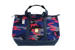 【美品】V12(ヴィトゥエルブ) トートバッグ 青系カモフラ柄 フリーサイズ ゴルフ用品 2504-0643 中古