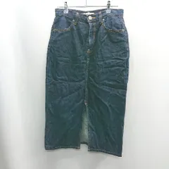 ◇ Θ AZUL BY MOUSSY アズールバイマウジー コットン100％ ロング タイト デニムスカート サイズM ブルー レディース E  【1410290063132】