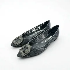 マノロブラニク　レースハンギシ HANGISI】レースフラットシューズ（シューズ）｜MANOLO BLAHNIK