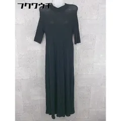 ◇ TORRAZZODONNA トラッツォドンナ リブ ニット 五分袖 ロング ワンピース ブラック レディース  【1002801817947】