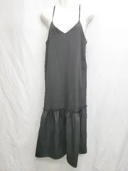 ◇ ⊂ apres jour アプレジュール 大人女子 膝下丈 キャミソールワンピース サイズF ブラック レディース P  【1409090002021】