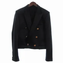 バルマン BALMAIN ロゴ ジャガード テーラードジャケット ダブル 黒 ブラック 48 M-L位 ☆AA★のサムネイル