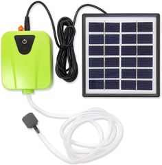 ソーラー充電式エアポンプ 【グリーン】 太陽光充電で電源不要 USB充電対応 エア吐出量毎分2L 静音設計 持ち運び使用可 ポータブルエアポンプ 各種水槽の酸素供給に FMTBSVAP03GR