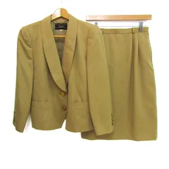 レリアン スーツ セットアップ 上下セット ウール100% ジャケット スカート レディース 9サイズ ベージュ系 Leilian 【中古】