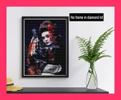 【スタッフおすすめ！】Reofrey ダイヤモンドの絵画 ダイヤモンドアート クロスステッチ キット芸者女性手作りキット 全面貼り付けタイプ ビーズア DIY 手芸キットホーム レストラン ラインストーン ホーム 壁掛け 装飾品