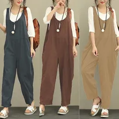 サロペット レディース 大きいサイズ サロペット オーバーオール  無地 サロペット ガウチョ オールインワン 大きいサイズ ゆったり 2019春夏新作#cwsw6661