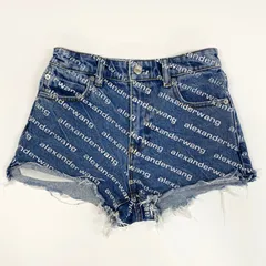 41a24 alexanderwang アレキサンダーワン BITE HIGH RISE ロゴショートパンツ 24 インディゴ デニム ジーンズ ショーツのサムネイル