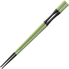 福井クラフト 杵型多久島箸 22.5cm グリーン麻柄