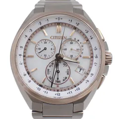 【美品】シチズン アテッサ ワールドタイム エコドライブ電波 メンズ 腕時計 チタン 白文字盤 CB5044-71A【いおき質店】