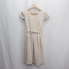 ◇ ⊂◎●未使用● any SiS エニィスィス パーティードレス 半袖 ひざ丈 ワンピース サイズ2 ベージュ系 レディース E  【1412090060458】
