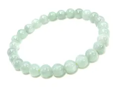 翡翠 ライトグリーン ブレスレット 6mm (ミャンマー産 ジェダイト) ヒスイ パワーストーン ブレスレット メンズ レディース