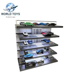 5階建立体駐車場 LED照明搭載　ミニカー専用ディスプレイ　1/64スケール