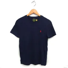 ポロ ラルフローレン POLO RALPH LAUREN 国内正規品 Vネック カットソー Tシャツ ポニー コットン 綿 半袖 XS 紺 ネイビー /NT17