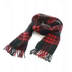 トラディショナルウェザーウェア Traditional Weatherwear マフラー チェック カシミヤ混 ブラック レッド /NQ
