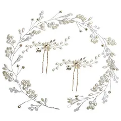 【特価商品】花嫁 カチューシャ ヘアピン パール ラインストーン 髪飾り ブライダルティアラ Uピン かんざし 髪留め ヘアクリップ ウェディング ヘアアクセサリー 結婚式 披露宴 二次会 ヘッドドレス 卒業式 入学式 パーティー ダンス STL 和装 撮影