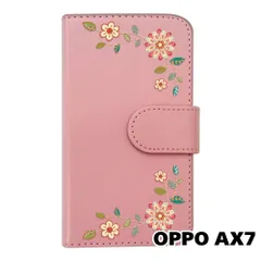 【新品未使用】 OPPO AX7 手帳型スマホ ケース 花柄 (カバー色ピンク) エスニック ボヘミアン おしゃれ かわいい カード収納 PUレザー flip2-ax7-pk-20059のサムネイル