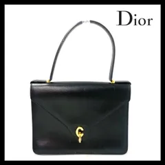【Dior】ハンドバッグ ブラック/黒 レザー CDロゴ金具 Christian Dior/クリスチャンディオール (SER1921)