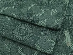 美品 人間国宝 六谷梅軒落款 正絹 着物“技ありの竹に笹”江戸小紋訪問着A+30