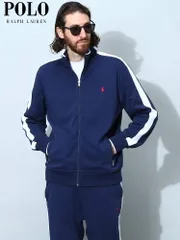 ポロラルフローレン メンズ ジャケット POLO RALPH LAUREN ブランド トラックジャケット アウター ブルゾン スタンド ライン ロゴ ジャージ RL710743326 (ネイビー)