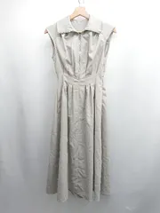 ◇ ⊂ SAISONDEPAPILLON きれい系　ノースリーブ ロング丈 ワンピース サイズS グレー系 レディース E  【1507080010893】
