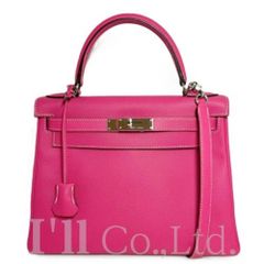 HERMES　エルメス　ケリー28　キャンディ　内縫い　ヴォーエプソン　ローズティリアン　ルビー　シルバー金具　□O刻　ブランドバッグ　2WAY　ハンドバッグ　ショルダー　ピンク　バイカラー　ネオンカラー【76518】