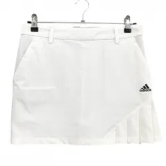 アディダス ストレッチスカート 白 一部プリーツ 内側インナーパンツ レディース M ゴルフウェア adidas