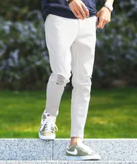 新品 未使用 テーパードアンクルパンツa　+　クロップドパンツb 200081 aホワイトクラッシュ(スリム)