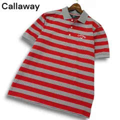 Callaway キャロウェイ ゴルフ 春夏 DRYSPORT★ 吸汗速乾 半袖 ボーダー ポロシャツ Sz.LL メンズ 大きいサイズ