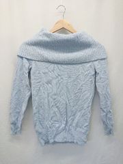 ◇ ⊇ ketty cherie ケティシェリー ウール 長袖 ニット セーター サイズM ブルー系 レディース E  【1411130014758】