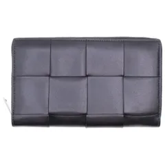 BOTTEGA VENETA (ボッテガヴェネタ) カセット ジップアラウンド レザー ロングウォレット 長財布 ブラック 814649VBWD51042