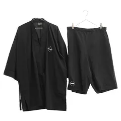 F.C.R.B (エフシーアールビー) 21SS JINBEI ジンベイ ストレッチシェルナイロンセットアップ 甚平 バックロゴプリント半袖シャツ/ハーフパンツ ブラック FCRB-210049のサムネイル