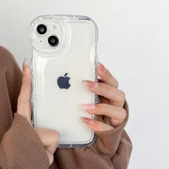 LITATAクリアウェーブおしゃれ韓国iPhone16ケースアクスタ収納推し活にぴったり手にフィット透明可愛いシンプル(iPhone16)