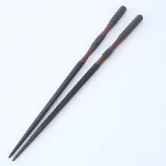 八角上達箸　鉄木　全長23.5㎝　大黒屋　江戸木箸
