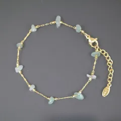 ステンレス製 天然石 ブレスレット サージカルステンレス SUS304 アベンチュリン/ラピスラズリ/水晶/カーネリアン/ミックス さざれ 金属アレルギー レディース シンプル ゴールド チェーン 大人 アンクレットhappyhour accessory 50