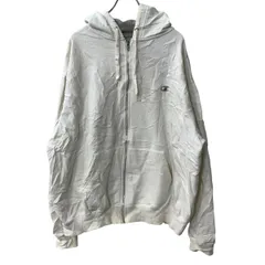 Champion ロゴスウェット パーカー XL ホワイト チャンピオン ジップアップ フーディー トップス 古着卸 アメリカ仕入 a708-5732