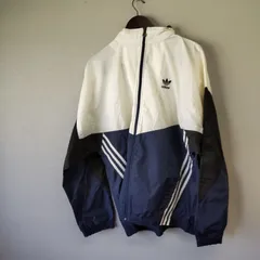 M10169 【希少 90s】常田着用 色違い adidas アディダス ナイロンジャケット ウィンドブレーカー トレフォイル XL メンズ 青/白/黒 タイ製