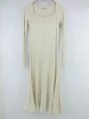 ◇ GALLARDAGALANTE NAVY 無地 スクエアネック 長袖 ロング カットソーワンピース サイズM ライトベージュ系 レディース P 1307150008160