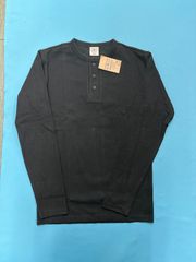 リピート高！『AVIREX』リブデイリーヘンリーネック長袖Tシャツブラック M