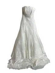 👰【極美品】WATABE WEDDING ワタベウェディング ドレス Aライン ウェディングドレス 白 結婚式 花嫁 1回使用のみ m9332