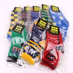 ワムワム 靴下 8点セット 未使用 総柄 まとめて 大量 ソックス キッズ 男の子用 WAMWAM 【中古】のサムネイル