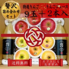青森県産 ＂贅沢詰め合わせセット ＂【特選りんご9玉/りんごジュース1ℓ×2本入】【送料無料】【産地直送】贅沢に良質な 希少品種 完熟 美丘 使用