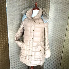 f001 L BURBERRY BLUE LABEL バーバリーブルーレーベル E1A09-471-40 ノバチェック ダウンジャケット ロングコート 40