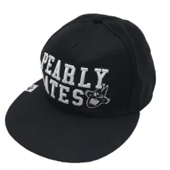 PEARLY GATES - 【美品】パーリーゲイツ フラットキャップ 黒×白 ニャロメ FR  ゴルフウェア PEARLY GATES 美品】パーリーゲイツ フラットキャップ 黒×白 ニャロメ FR