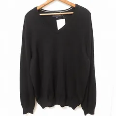 #wnc ブルックスブラザーズ BrooksBrothers ニット セーター L 黒 メリノウール Vネック シンプル 無地 メンズ [936370]