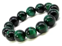 AAA グリーンタイガーアイ ブレスレット 14mm パワーストーン ブレスレット メンズ 天然石 数珠 アクセサリー