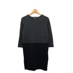 ユナイテッドアローズ UNITED ARROWS ワンピース 膝丈 長袖 ウール バイカラー グレー 灰 /KT28